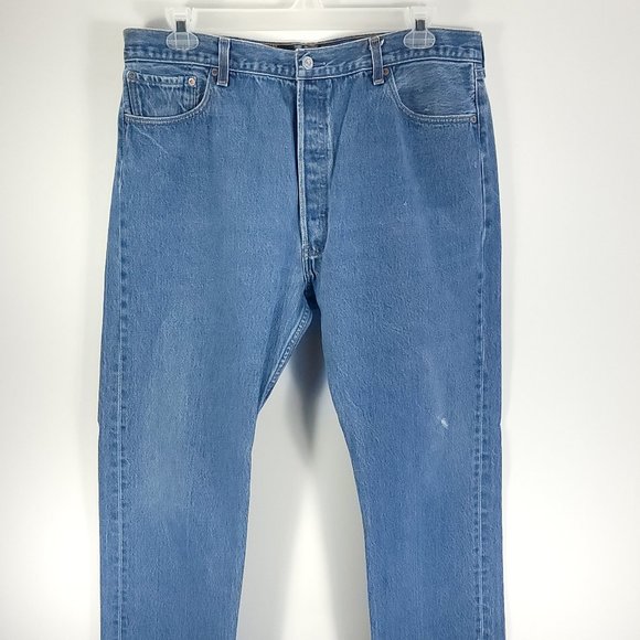 Levi's Other - Vtg Levi's 501XX Jeans Mens 42x34(30) Blue Denim Button Fly Distressed Destroyed